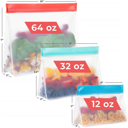 2 Sets PEVA Food Bags Reuse Three-dimensional Thickened Storage Sealed Fresh-keeping Bags, Random Color Delivery, Sealed Fresh-keeping Bags