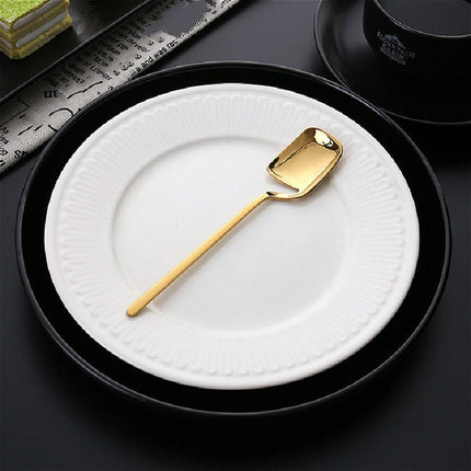 Stainless Steel V-shaped Wall Hanging Design Simple Coffee Spoon Fork Creative Long Handle Stirring Tableware, Spoon Black, Fork Black, Spoon Gold, Fork Gold, Spoon Rose Gold, Fork Rose Gold