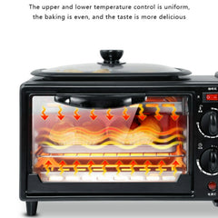 3 in 1 Electric Breakfast Machine Multifunction Coffee Maker + Frying Pan + Mini Oven  Household Bread Pizza Oven