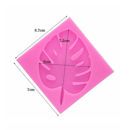 2 PCS DIY Tree Leaf Fondant Mould Chocolate Cake Decorating Mould, Tree Leaf Shape(Pink), Tree Leaf Shape(Gray)