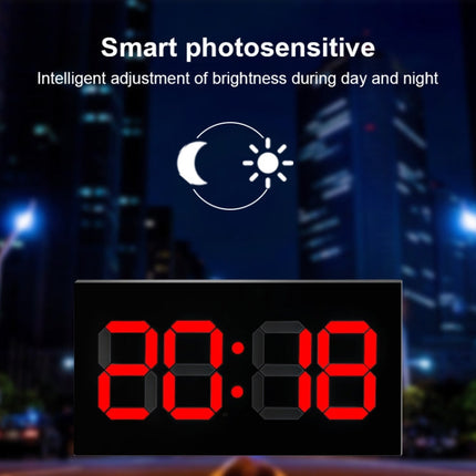 Creative Wall Clock Alarm Clock Simple Remote Control Perpetual Calendar Electronic Clock US Plug, Single-sided Remote Control