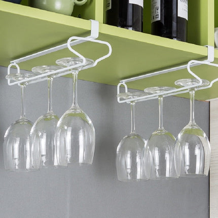 Wrought Iron Wine Glass Holder Upside Down Goblet Creative Hanging Cup Holder, 3 PCS