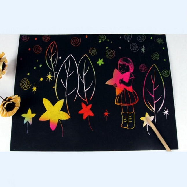 20 PCS DIY Handmade Creative Scratch Painting Art Paper Children Educational Toys, 20 PCS Scratch Painting Art Paper