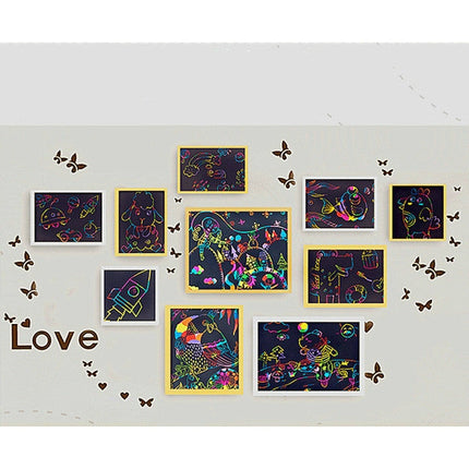 20 PCS DIY Handmade Creative Scratch Painting Art Paper Children Educational Toys, 20 PCS Scratch Painting Art Paper
