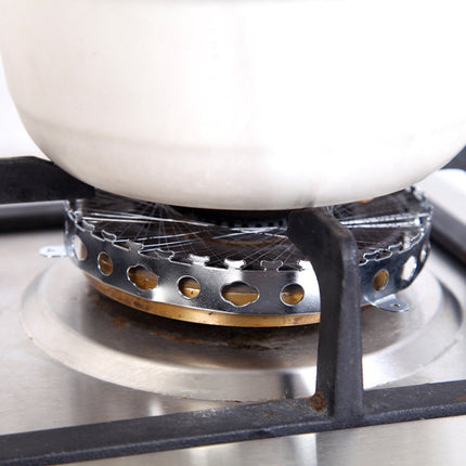 2 PCS Stainless Steel Gas Circle for Gas Cooker Fireproof Windproof Gas Energy Saving Hood Kitchen Accessories, Steel Gas Circle