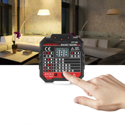 HT106 Socket Testers Voltage Test Detector Ground Line Neutral Line Live Line Leakage Electroscope, UK Plug, EU Plug, US Plug