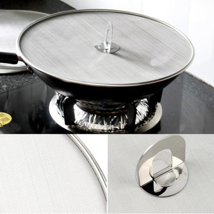 Stainless Steel Oil Proof Cover Fried Oil Splash Proof Net Cover Pizza Tray Kitchen Gadget