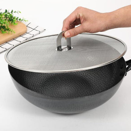 Stainless Steel Oil Proof Cover Fried Oil Splash Proof Net Cover Pizza Tray Kitchen Gadget