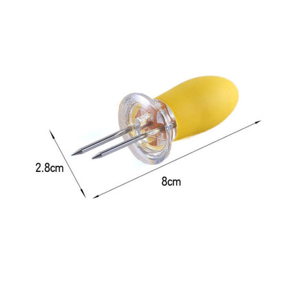 5 Pairs Outdoor BBQ Stainless Steel Corn Fork Fruit Fork Corn Device