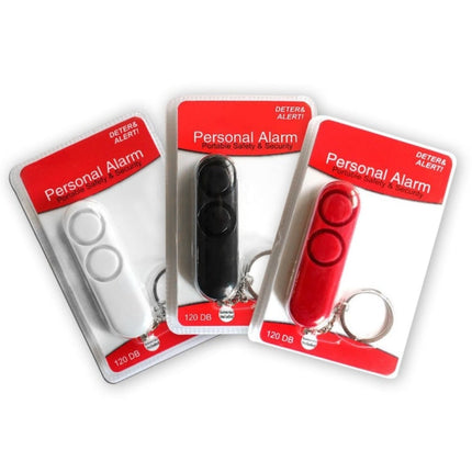 2 PCS 120dB Self Defense Anti-rape Device Dual Speakers Loud Alarm Safety Personal Security Keychain, Random Color Delivery