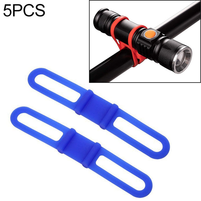 5 PCS Silicon Strap Mountain Road Bike Torch Phone Flashlight  Elastic Bandage Bicycle Light Mount Holder