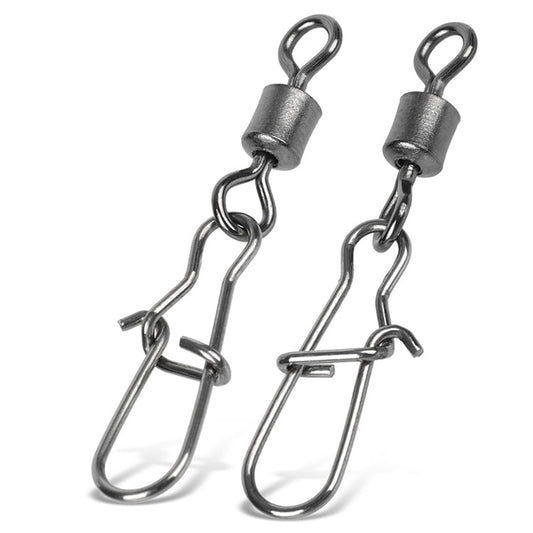 10pcs /Pack Stainless Steel Fishing Connector Bearing Rolling Swivel Connector Fishing Gear Accessories, 12(17mm), 10(20mm), 8(22mm), 7(25mm), 6(26mm), 5(29mm), 4(30mm), 3(34mm), 2(36mm), 1(40mm)