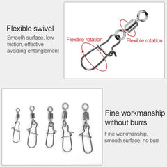 10pcs /Pack Stainless Steel Fishing Connector Bearing Rolling Swivel Connector Fishing Gear Accessories, 12(17mm), 10(20mm), 8(22mm), 7(25mm), 6(26mm), 5(29mm), 4(30mm), 3(34mm), 2(36mm), 1(40mm)