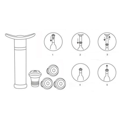 Stainless Steel Wine Stopper Champagne Stopper Red Wine Vacuum Pump, Stainless Steel Wine Stopper