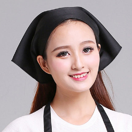 Waiter Men and Women Kitchen Work Turban Hat Triangle Scarf Chef Hat, Adjustable