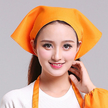 Waiter Men and Women Kitchen Work Turban Hat Triangle Scarf Chef Hat, Adjustable