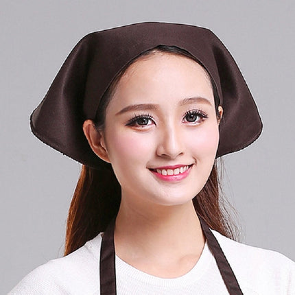 Waiter Men and Women Kitchen Work Turban Hat Triangle Scarf Chef Hat, Adjustable