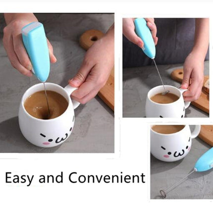 Electric Handheld Home Kitchen Egg Beater Mini Stainless Steel Egg Coffee Milk Tea Blender