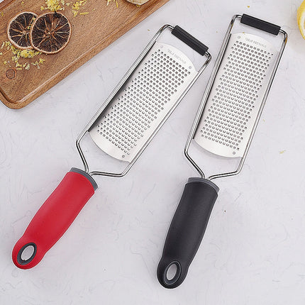 Cheese Grater Stainless Steel Blade Cheese Slicer Lemon Grater Chocolate Scraping Planer with Protective Cover, Cheese Grater (Red), Cheese Grater (Black)