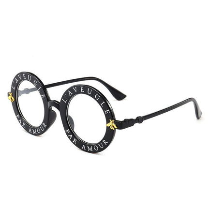 Women Vintage Round Frame Gradient Shades Sun Glasses, Transparent, Black Gray, Orange, Silver, Yellow, Pink, Black and Pink