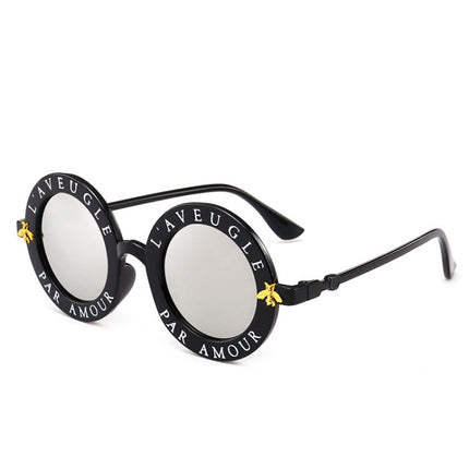 Women Vintage Round Frame Gradient Shades Sun Glasses, Transparent, Black Gray, Orange, Silver, Yellow, Pink, Black and Pink