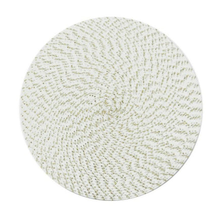 2 PCS PP Round Oval Woven Placemat, Diameter 36cm, Diameter 18cm