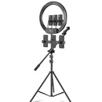 18 inch+6 Phone Clips+Microphone Pole With 2.1m Tripod Mount, CN Plug