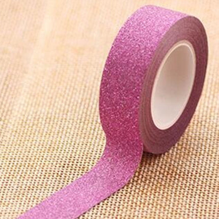 Flash Washi Sticky Paper Tape Label DIY Decorative Tape, Length: 10m, Golden Yellow, Rose Red, Sky Blue, Skin Pink, Orange, Green, Pink, Silver, Royal Blue, Coffee, Black, Floral, Light Gold, Jasper, Dark Blue