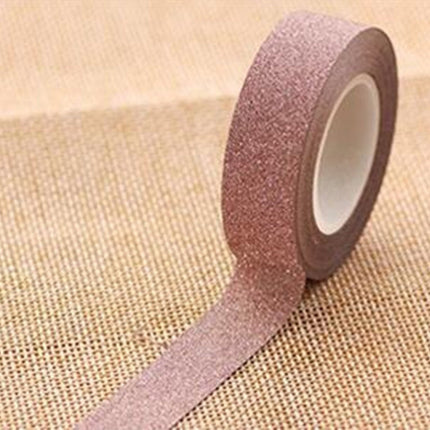 Flash Washi Sticky Paper Tape Label DIY Decorative Tape, Length: 10m, Golden Yellow, Rose Red, Sky Blue, Skin Pink, Orange, Green, Pink, Silver, Royal Blue, Coffee, Black, Floral, Light Gold, Jasper, Dark Blue
