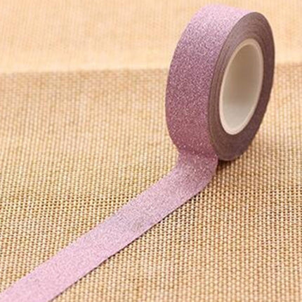 Flash Washi Sticky Paper Tape Label DIY Decorative Tape, Length: 10m, Golden Yellow, Rose Red, Sky Blue, Skin Pink, Orange, Green, Pink, Silver, Royal Blue, Coffee, Black, Floral, Light Gold, Jasper, Dark Blue