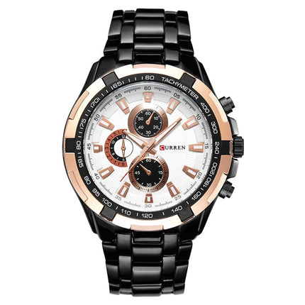CURREN 8023 Men Stainless Steel Analog Sport Quartz Watch, White case white face, Silver case gold face, Silver case gold ring black face, Black case white face, Black case black face, Black case gold ring white face, Black case gold face��������������...