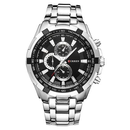 CURREN 8023 Men Stainless Steel Analog Sport Quartz Watch, White case white face, Silver case gold face, Silver case gold ring black face, Black case white face, Black case black face, Black case gold ring white face, Black case gold face��������������...
