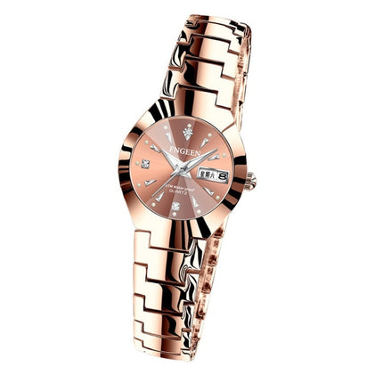 FNGEEN 5808 Women Fashion Steel Strap Quartz Watch Couple Watch, Brown Steel Coffee Surface, Black Steel Black Surface, Stainless Stee White Surface, White Steel Black Surface, Stainless Steel Blue Surface