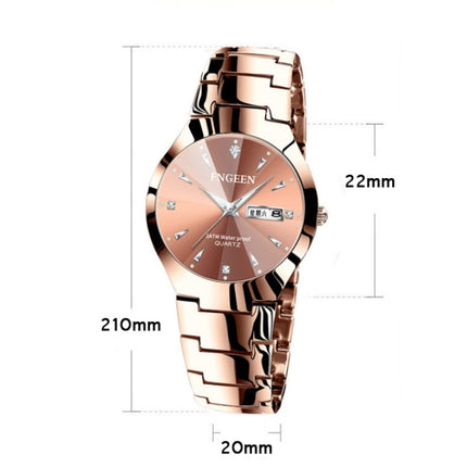 FNGEEN 5808 Women Fashion Steel Strap Quartz Watch Couple Watch, Brown Steel Coffee Surface, Black Steel Black Surface, Stainless Stee White Surface, White Steel Black Surface, Stainless Steel Blue Surface