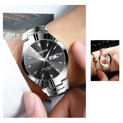 FNGEEN 5808 Women Fashion Steel Strap Quartz Watch Couple Watch, Brown Steel Coffee Surface, Black Steel Black Surface, Stainless Stee White Surface, White Steel Black Surface, Stainless Steel Blue Surface