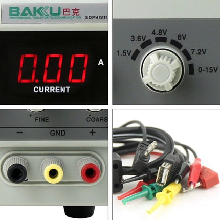 BAKU BK-1502DD DC Regulated Power Supply DC Ammeter Laptop Mobile Phone Repair Digital Display, 220V EU Plug, 110V US Plug