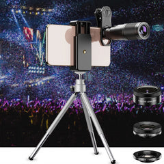 APEXEL APL-22X105 4 in 1 Metal 22X Telephoto + Fisheye + Wide Angle + Macro Starlight Polarization Universal External Mobile Phone Lens Set