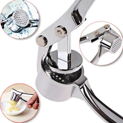 Kitchen Handheld Stainless Steel Ginger Garlic Crusher Garlic Puree Machine, Stainless Steel 3