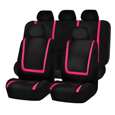 Universal Car Seat Cover Polyester Fabric Automobile Seat Covers Car Seat Cover Vehicle Seat Protector Interior Accessories, 4pcs Set Black, 4pcs Set Red, 4pcs Set Beige, 4pcs Set Gray, 4pcs Set Blue, 4pcs Set Pink, 9pcs Set Black, 9pcs Set Red        ...