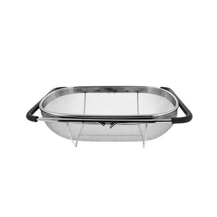 Stainless Steel Foldingf Filter Kitchen Tools Drainage Household Retractable Vegetable Fruit Basket, 24x34x11cm, 18x27x11cm
