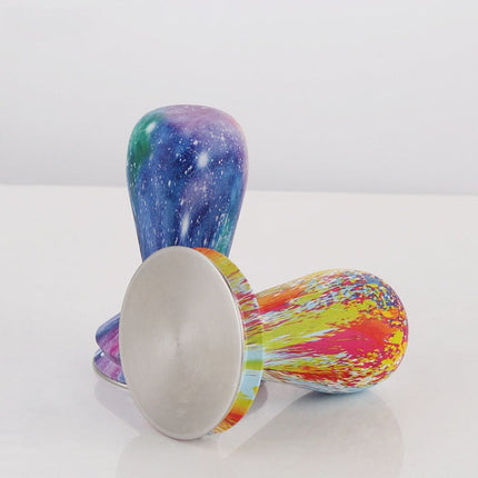 58mm Coffee Tamper Coloured Silicone Frosted Handle Coffee Hammer 304 Stainless Steel Powder Press Coffee Accessories, Starry Sky, Milk White