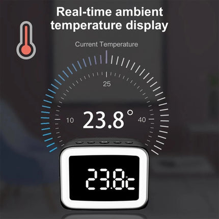 BT-511 Mini LED HD Mirror Bluetooth Speaker, Support 32GB TF Card & 3.5mm AUX & Dual Alarm Clock & Real-time Temperature & Hands-free Calling, White, Pink, Black, Red