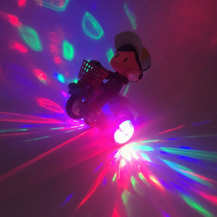 Electric Universal Stunt Tricycle Rotating Cartoon Toy Car with Light Music, Random Color Delivery, Boy, Girl