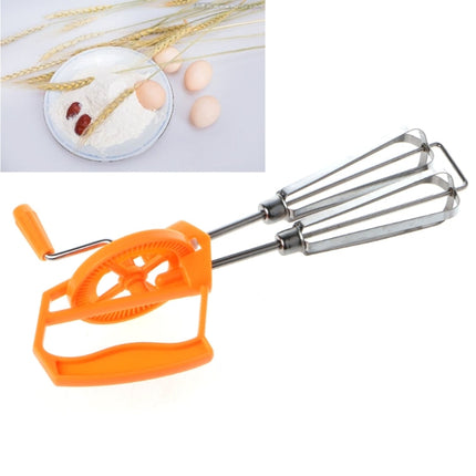 Double Rotation Hand Whisk Egg Beater Stainless Steel Kitchen Blender, Random Color Delivery