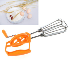 Double Rotation Hand Whisk Egg Beater Stainless Steel Kitchen Blender, Random Color Delivery