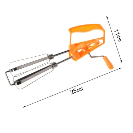 Double Rotation Hand Whisk Egg Beater Stainless Steel Kitchen Blender, Random Color Delivery