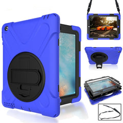 360 Degree Rotation Silicone Protective Cover with Holder and Hand Strap and Long Strap, for iPad 9.7 (2017) & (2018), for iPad Pro 9.7, for iPad 6 / iPad Air 2, for iPad 5 / iPad Air, for iPad Pro Air 3 10.5 （2019）, for iPad Pro 12.9 (2018)�����������...