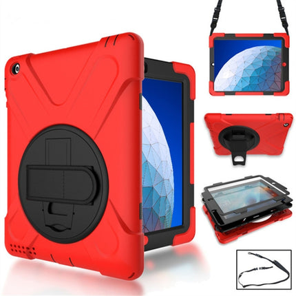 360 Degree Rotation Silicone Protective Cover with Holder and Hand Strap and Long Strap, for iPad 9.7 (2017) & (2018), for iPad Pro 9.7, for iPad 6 / iPad Air 2, for iPad 5 / iPad Air, for iPad Pro Air 3 10.5 （2019）, for iPad Pro 12.9 (2018)�����������...