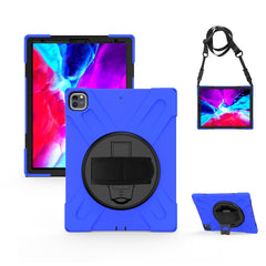 360 Degree Rotation Silicone Protective Cover with Holder and Hand Strap and Long Strap, for iPad 9.7 (2017) & (2018), for iPad Pro 9.7, for iPad 6 / iPad Air 2, for iPad 5 / iPad Air, for iPad Pro Air 3 10.5 （2019）, for iPad Pro 12.9 (2018)�����������...