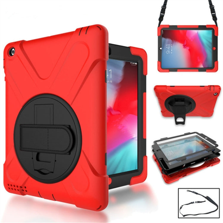 360 Degree Rotation Silicone Protective Cover with Holder and Hand Strap and Long Strap, for iPad mini 4, for iPad Pro Air 3 10.5 （2019）, for iPad Pro 11 (2018), for iPad Pro 12.9 (2018), for iPad mini 5 (2019)